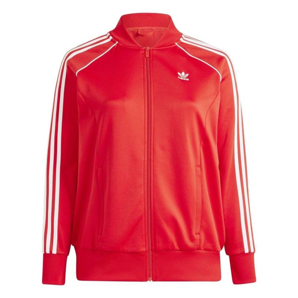 Adidas Womens/Ladies 3 Stripes Track Jacket / Red